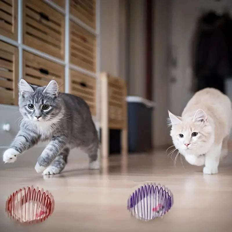 3pcs Colorful Spring Mouse Set Cat Toy