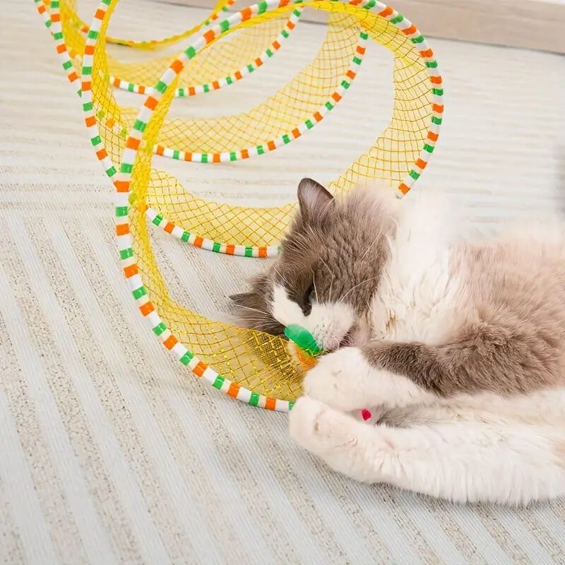 Cat Tube Tunnel With Feather Mouse Toy