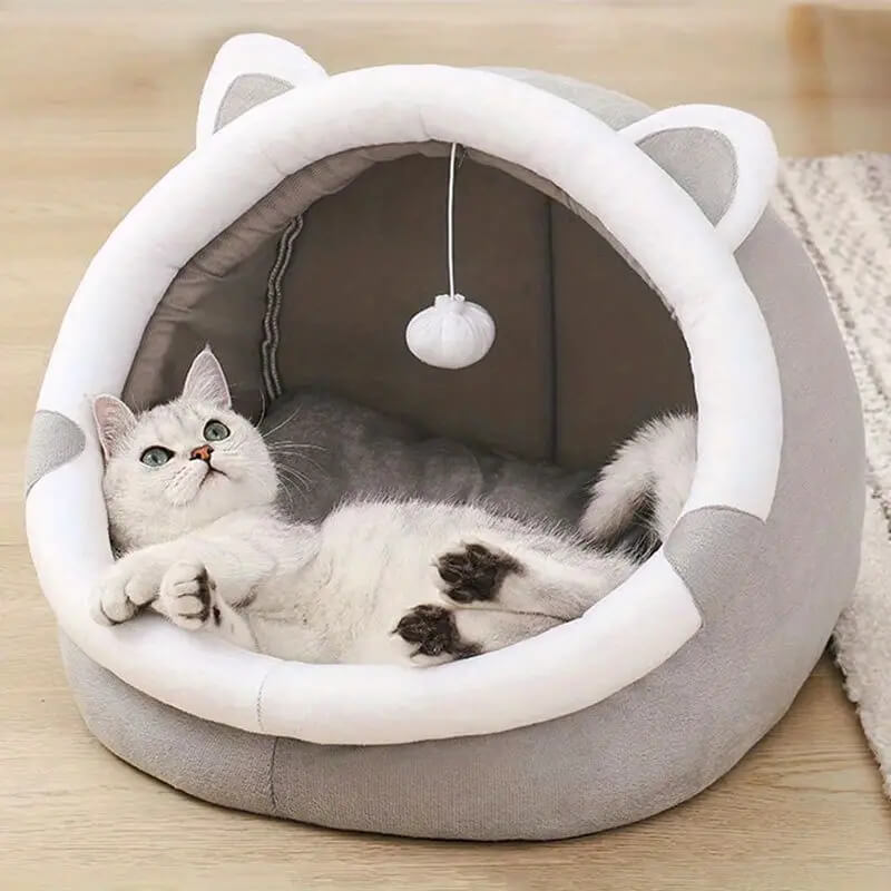 Cozy Cartoon Cave Pet Bed