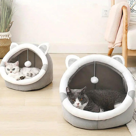 Cozy Cartoon Cave Pet Bed