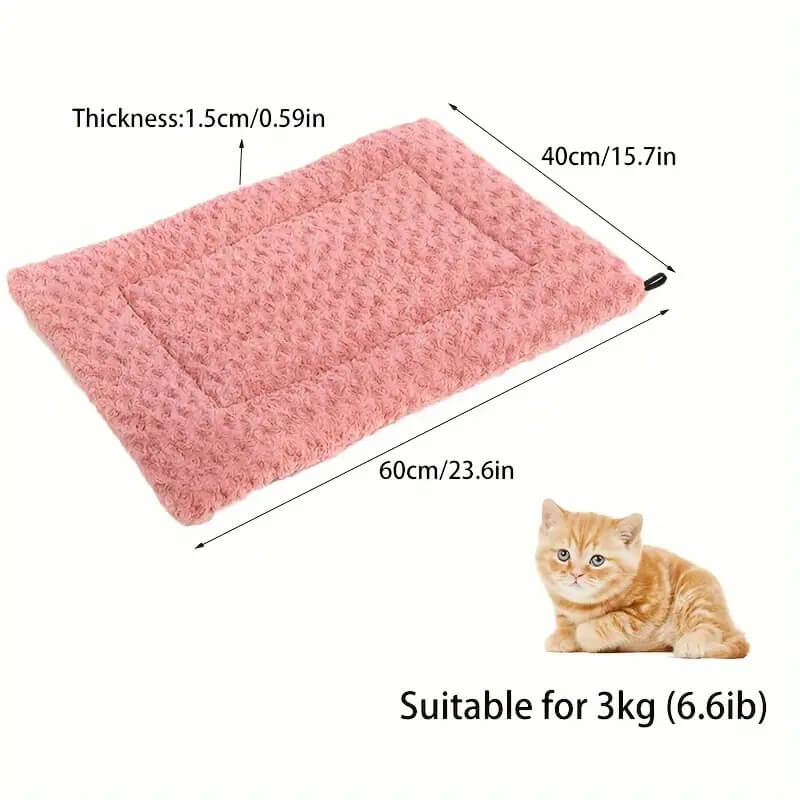 Rose Velvet Washable Dual-use Pet Crate Bed