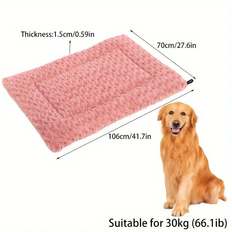 Rose Velvet Washable Dual-use Pet Crate Bed