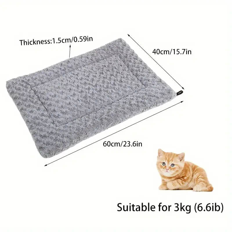 Rose Velvet Washable Dual-use Pet Crate Bed