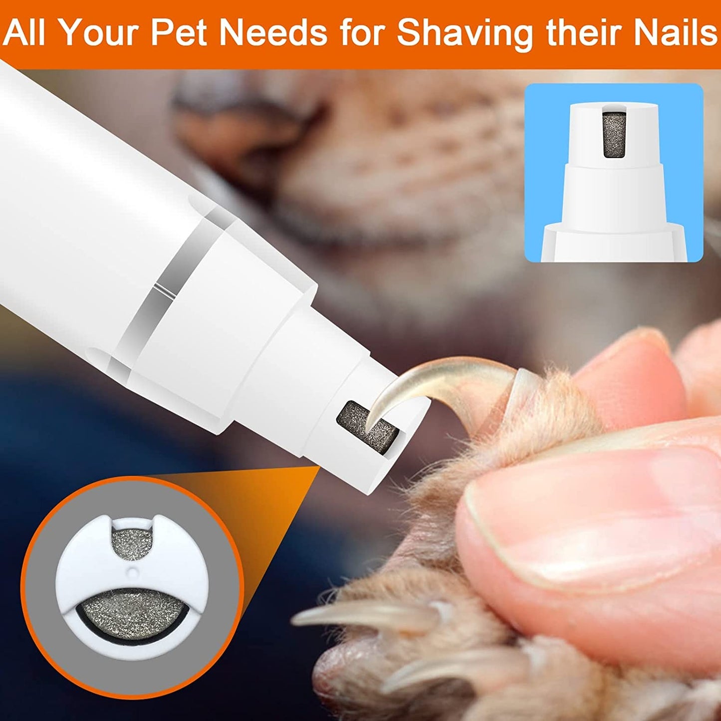 4 in 1 Dog Cat Clipper Hair Trimmer Nail Grinder Kit