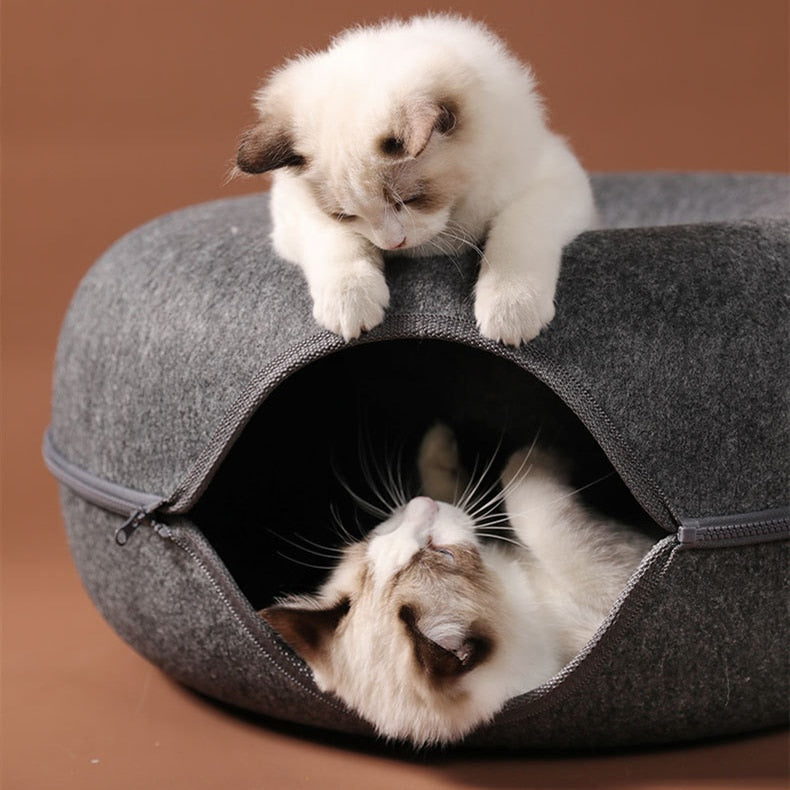 Cat Tunnel Bed, Cat Cave Bed ，Beds for Indoor Cats