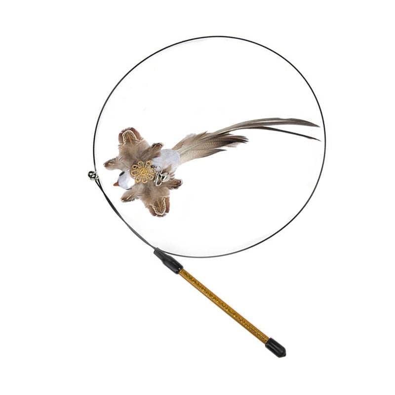 Simulation Bird Feather Interactive Wand Cat Toy