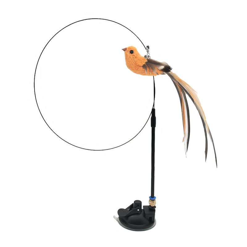 Simulation Bird Feather Interactive Wand Cat Toy