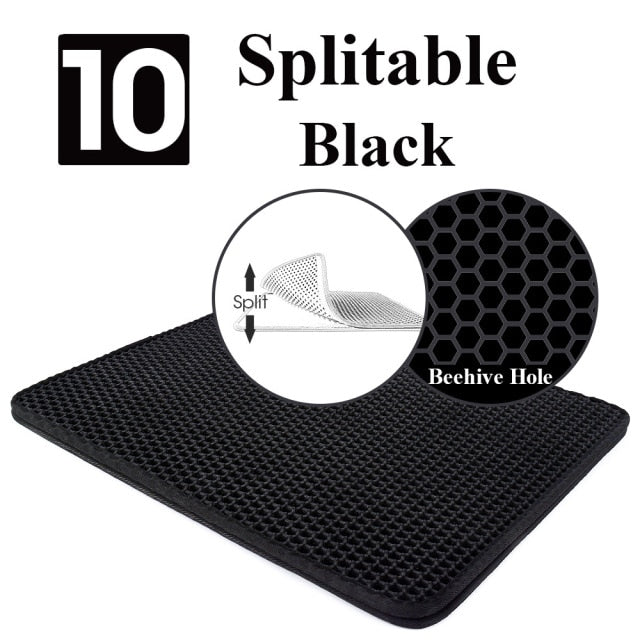 Cat Litter Mat Honeycomb Double Scatter Control Layer Mat for Kitty