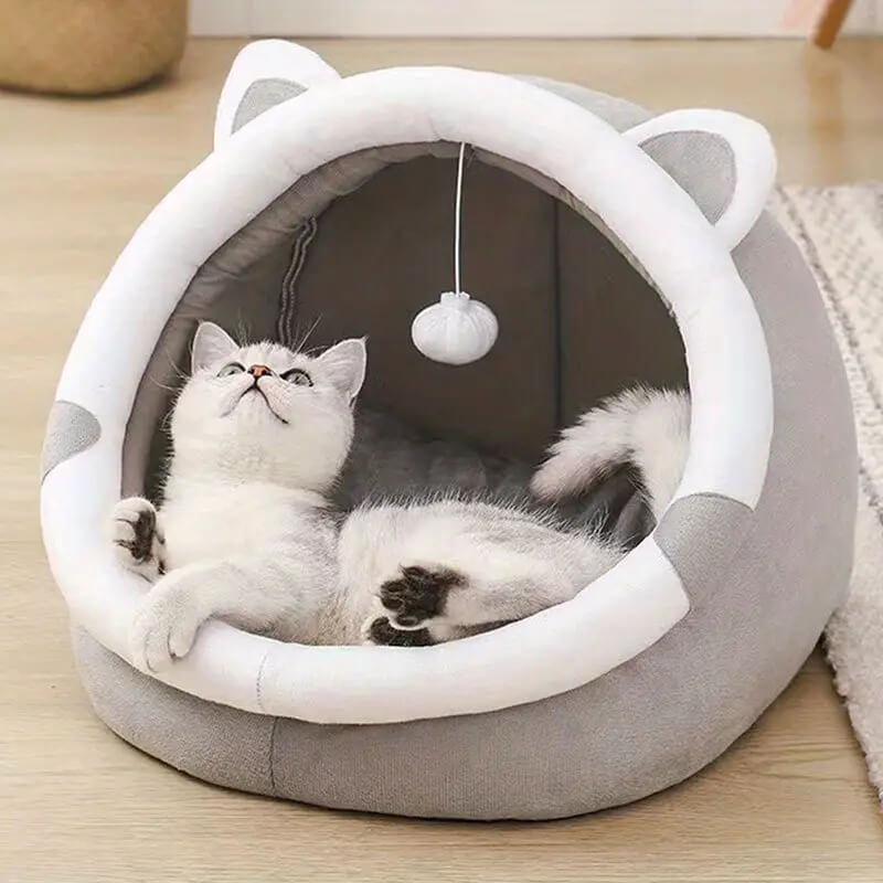 Cozy Cartoon Cave Pet Bed