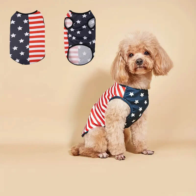 Independence Day Printed Stars and Stripes Pet Vest