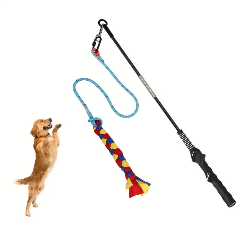 Interactive Flirt Pole for Dogs with Chewing Toy