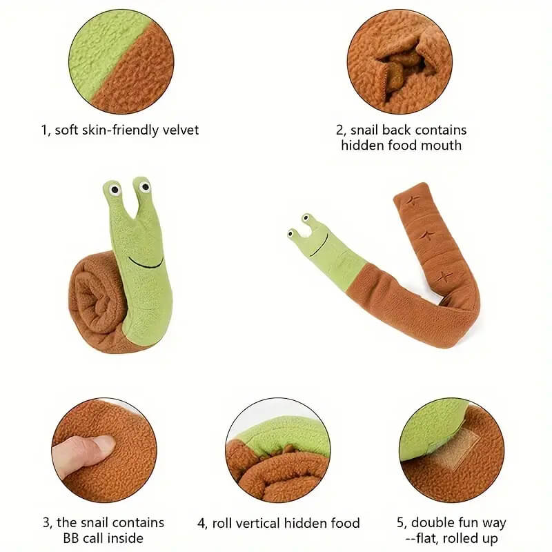 Interactive Snail Shaped Dog Slow Feeder Toy