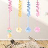 Durable Hanging Spring Plush Ball with Bell Cat Toy