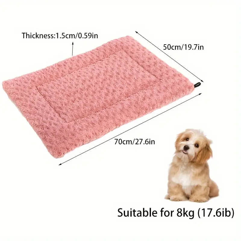 Rose Velvet Washable Dual-use Pet Crate Bed