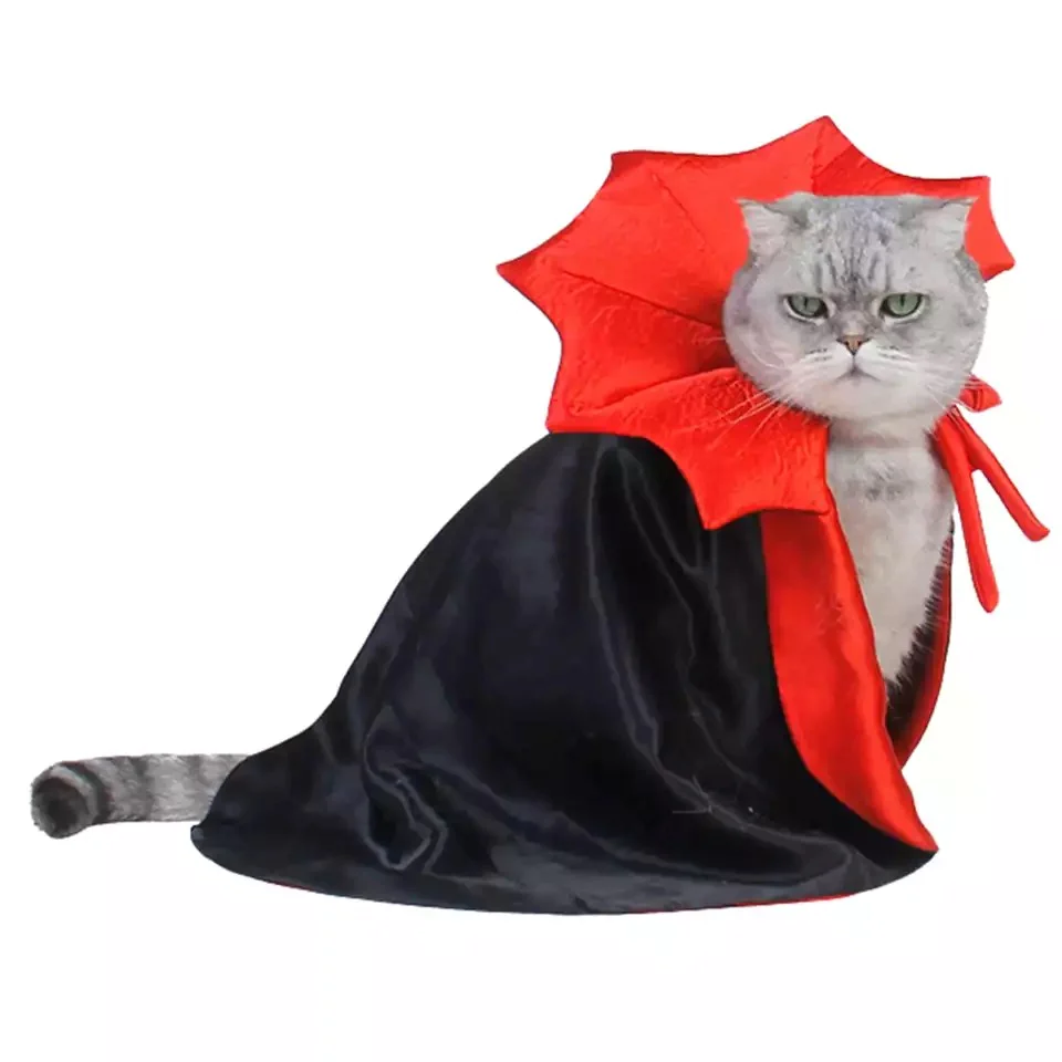 Cute Halloween Pet Costumes Vampire Cloak