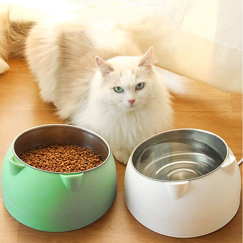 15° Raised Stainless Steel Cat Dog Bowl Pet Feeder