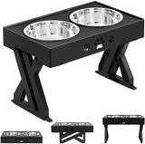 Elevated Pet Bowls 3 Adjustable Heights Lift Table