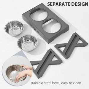 Elevated Pet Bowls 3 Adjustable Heights Lift Table