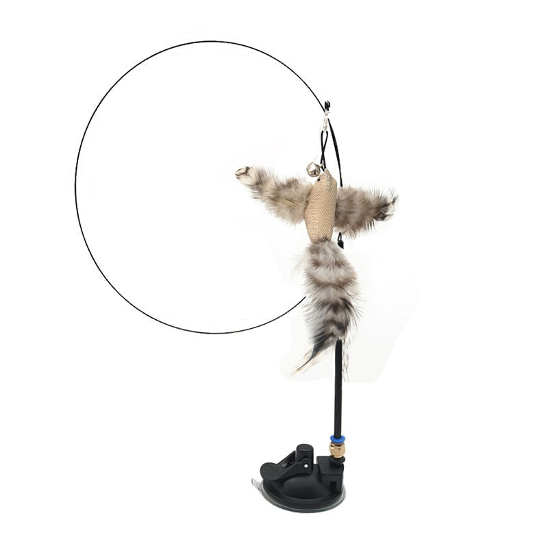 Simulation Bird Feather Interactive Wand Cat Toy