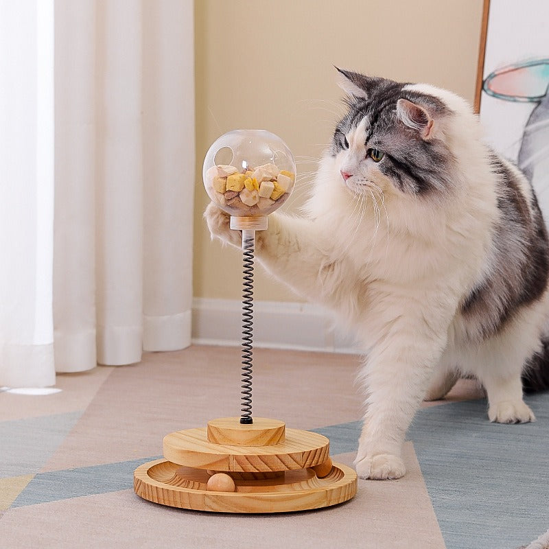 Turntable Spring Leaking Ball Cat Toy