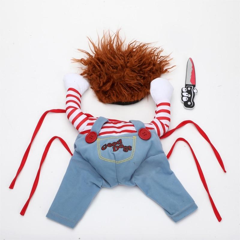 Funny Bloody Doll Cosplay Halloween Cat Dog Clothes