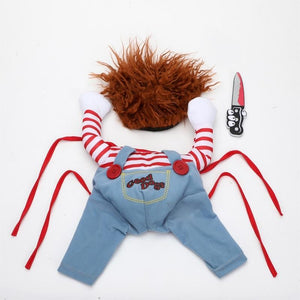 Funny Bloody Doll Cosplay Halloween Cat Dog Clothes