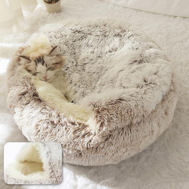 Long Plush Warm Bed For Cat