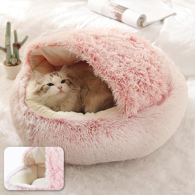 Long Plush Warm Bed For Cat