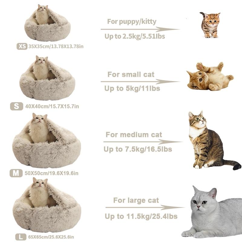 Long Plush Warm Bed For Cat