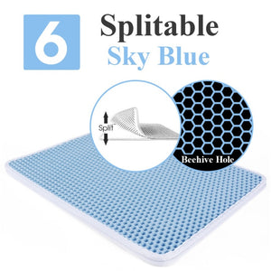 Cat Litter Mat Honeycomb Double Scatter Control Layer Mat for Kitty