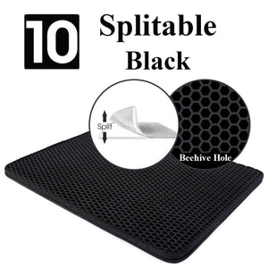 Cat Litter Mat Honeycomb Double Scatter Control Layer Mat for Kitty
