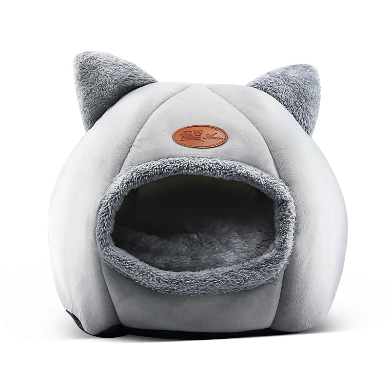 Deep Sleep Grey Cave Cat Bed